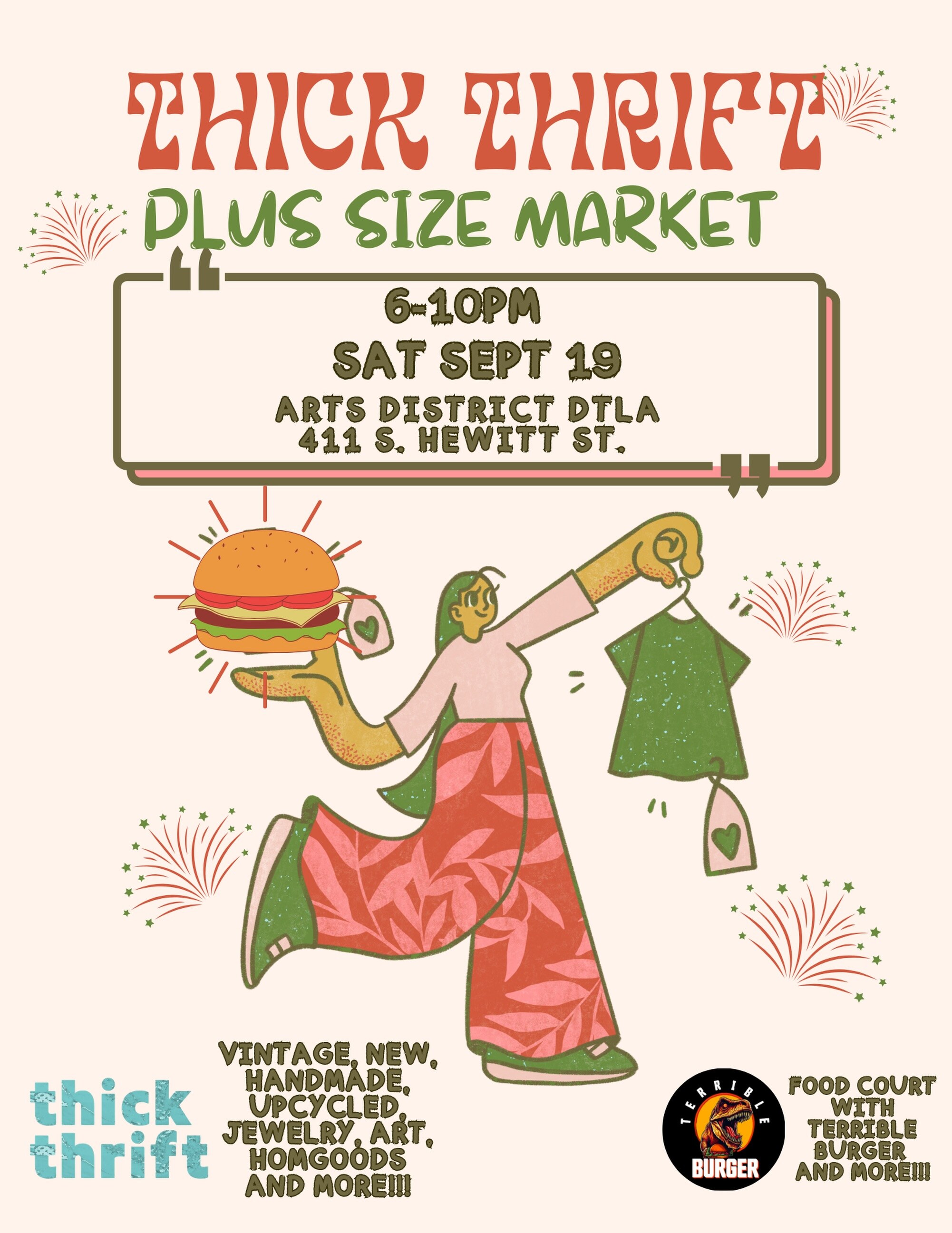 Thick Thrift plus-size night market flyer