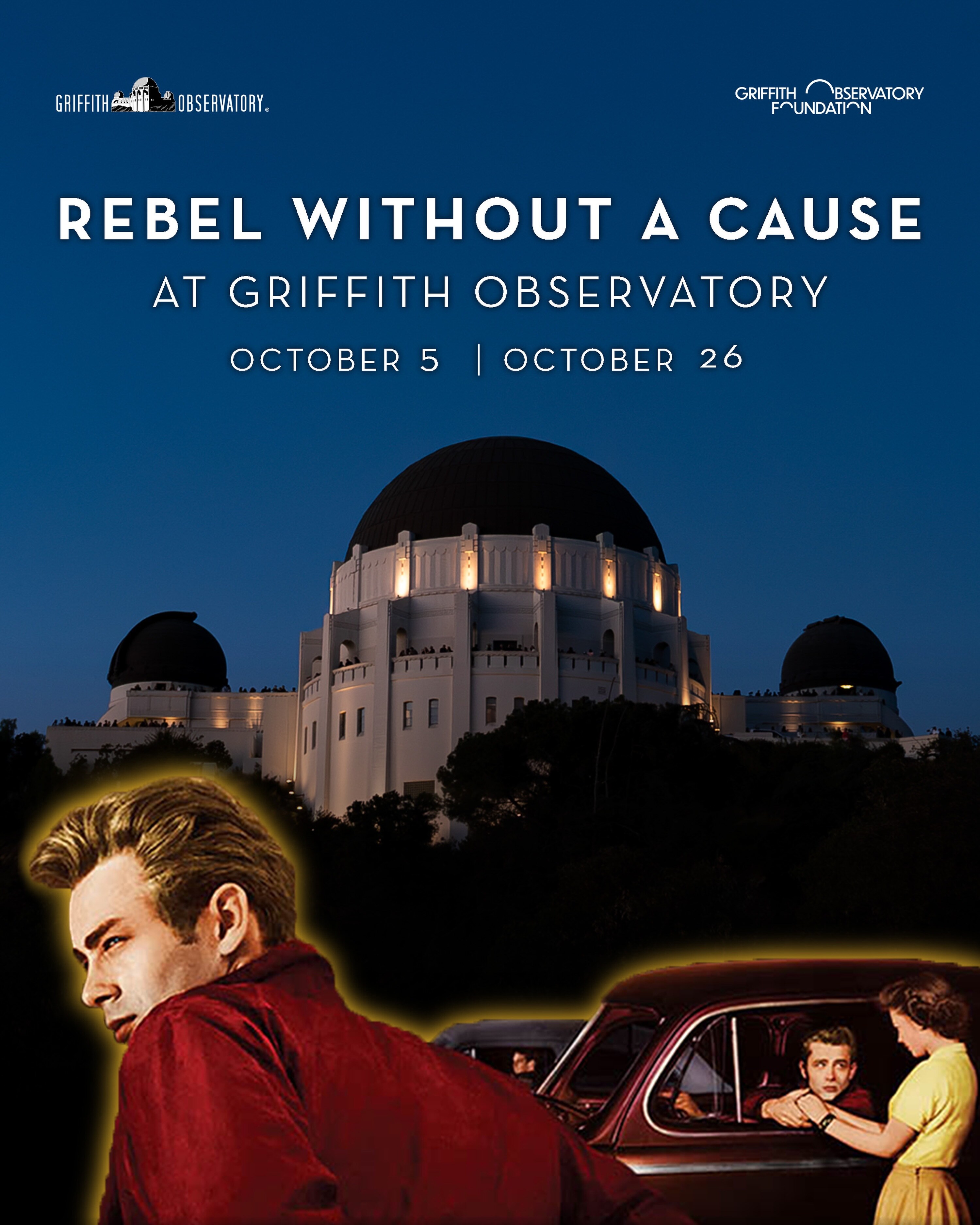 Rebel Without a Cause outdoor screening at Griffith Observatory flyer