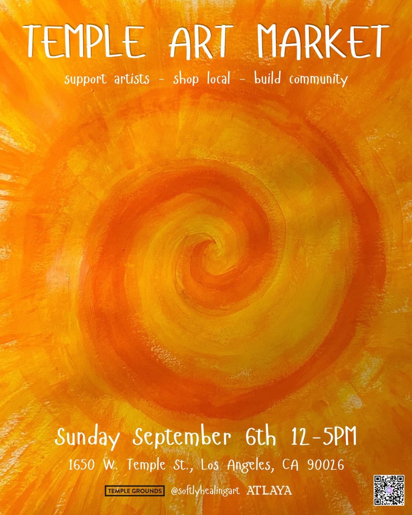 Orange Temple Art Market flyer for September 6