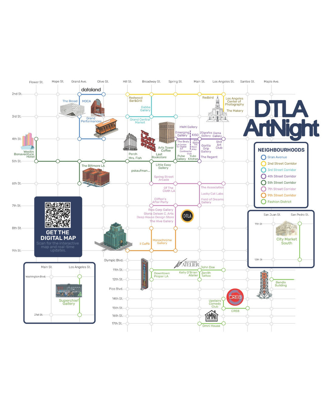 DTLA ArtNight graphic inviting the public to the first-Thursday art gathering in Downtown Los Angeles.