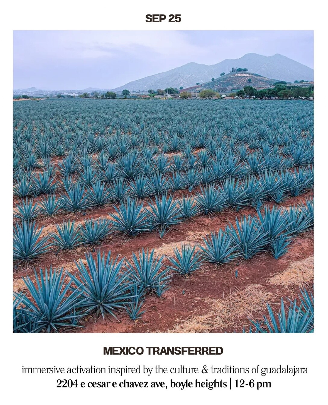 Mexico Transferred event card with Boyle Heights address and noon to 6 PM hours.