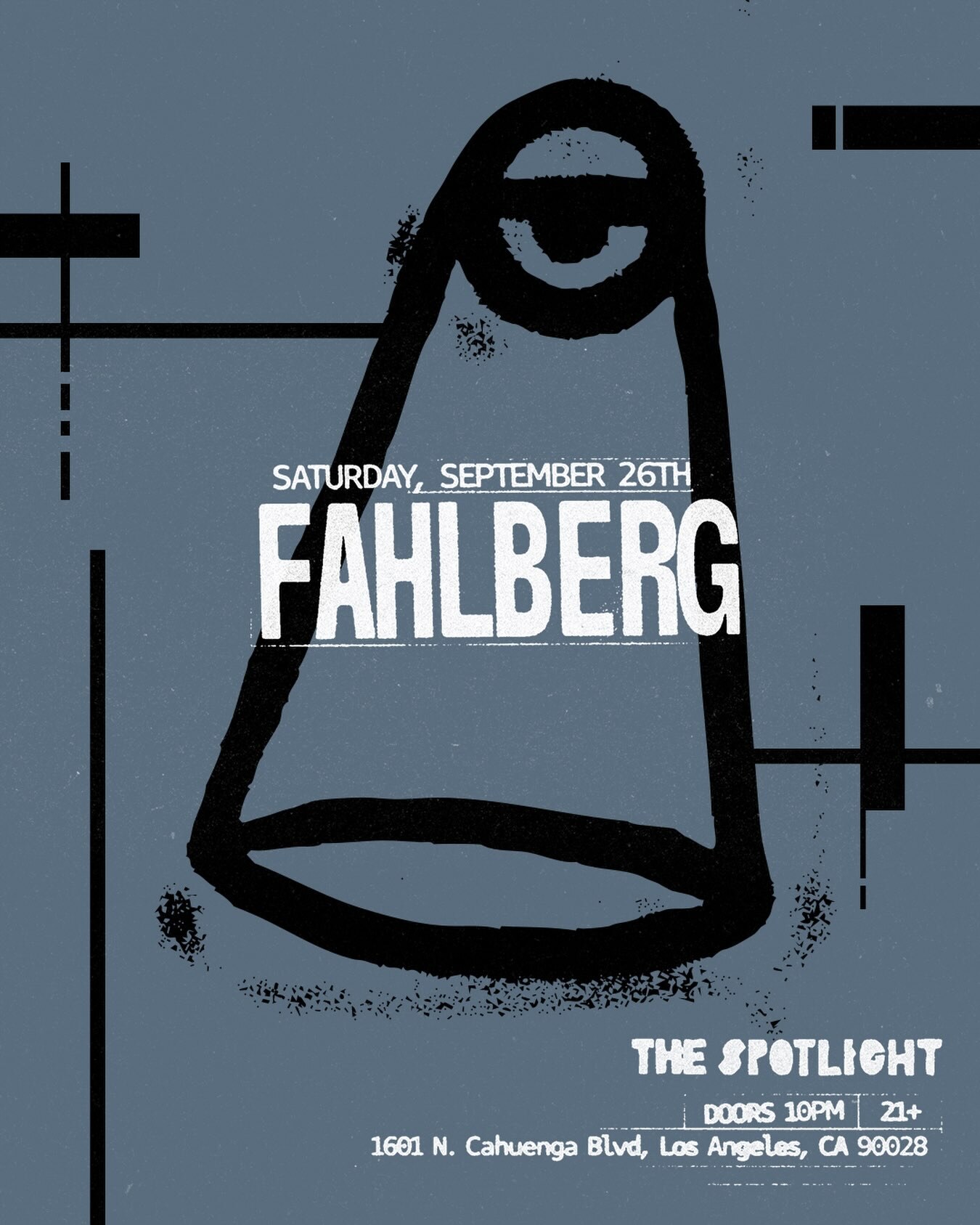 Gray and black Fahlberg flyer for September 26 at The Spotlight.