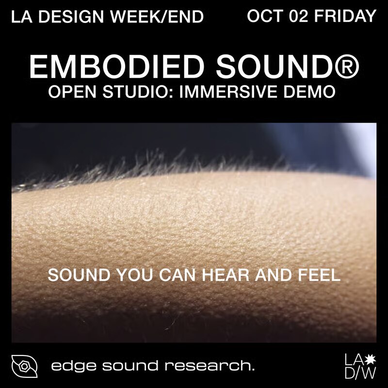 Embodied Sound open-studio immersive demo poster for October 2.