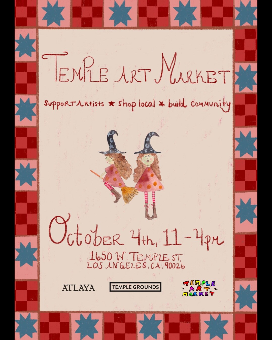 Temple Art Market October 4 flyer at Temple Grounds