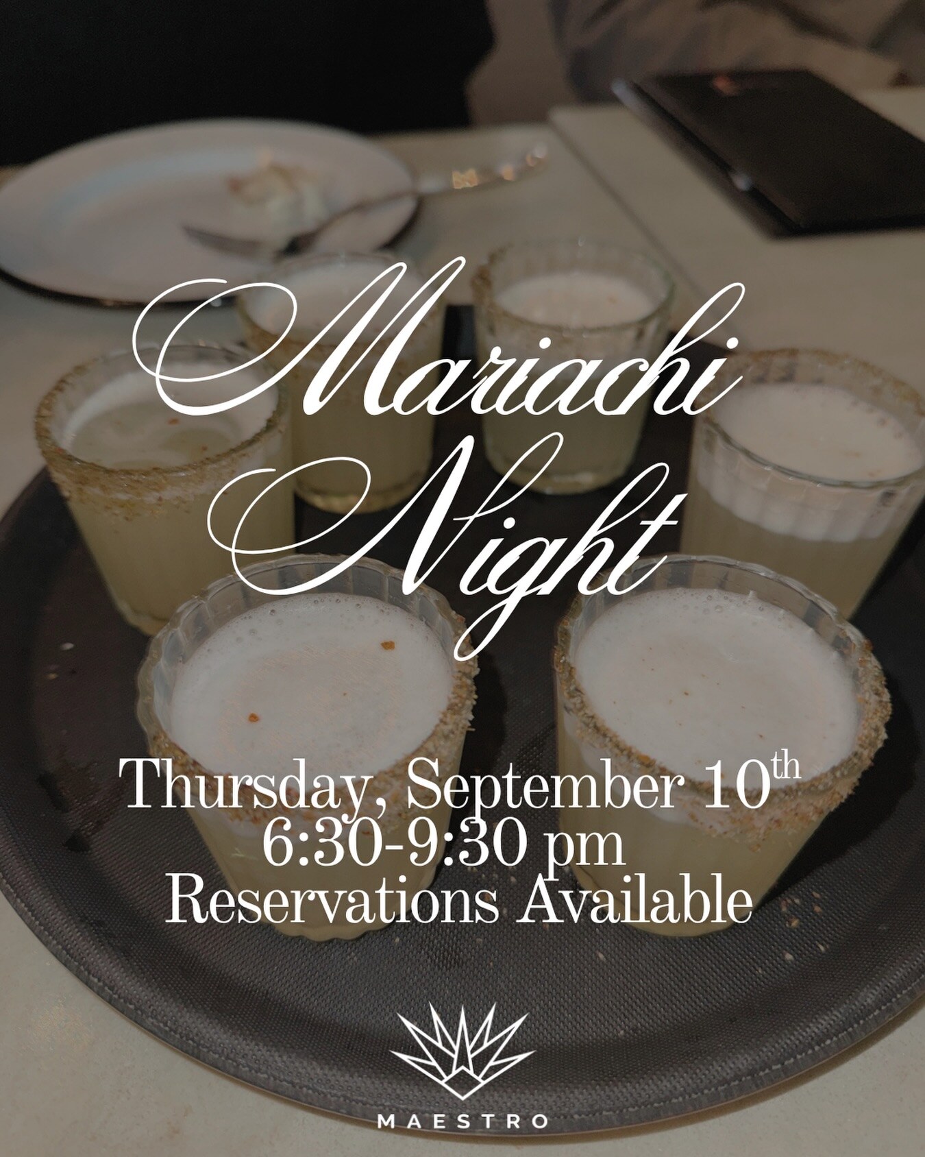 Mariachi Night flyer for Maestro Pasadena on September 10.