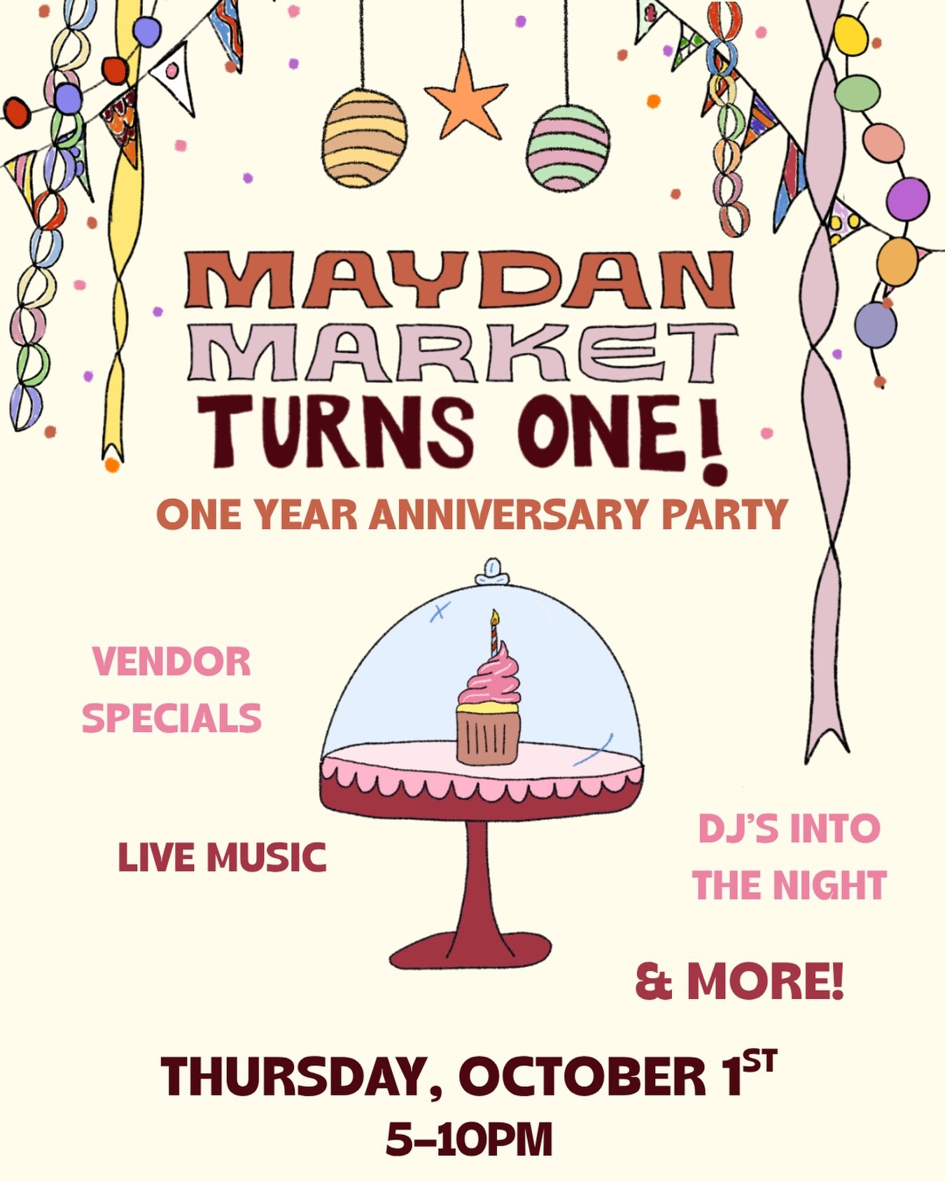 Maydan Market one-year anniversary party flyer