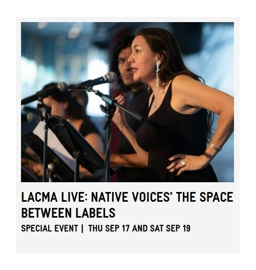 The Space Between Labels performance graphic from Native Voices and LACMA