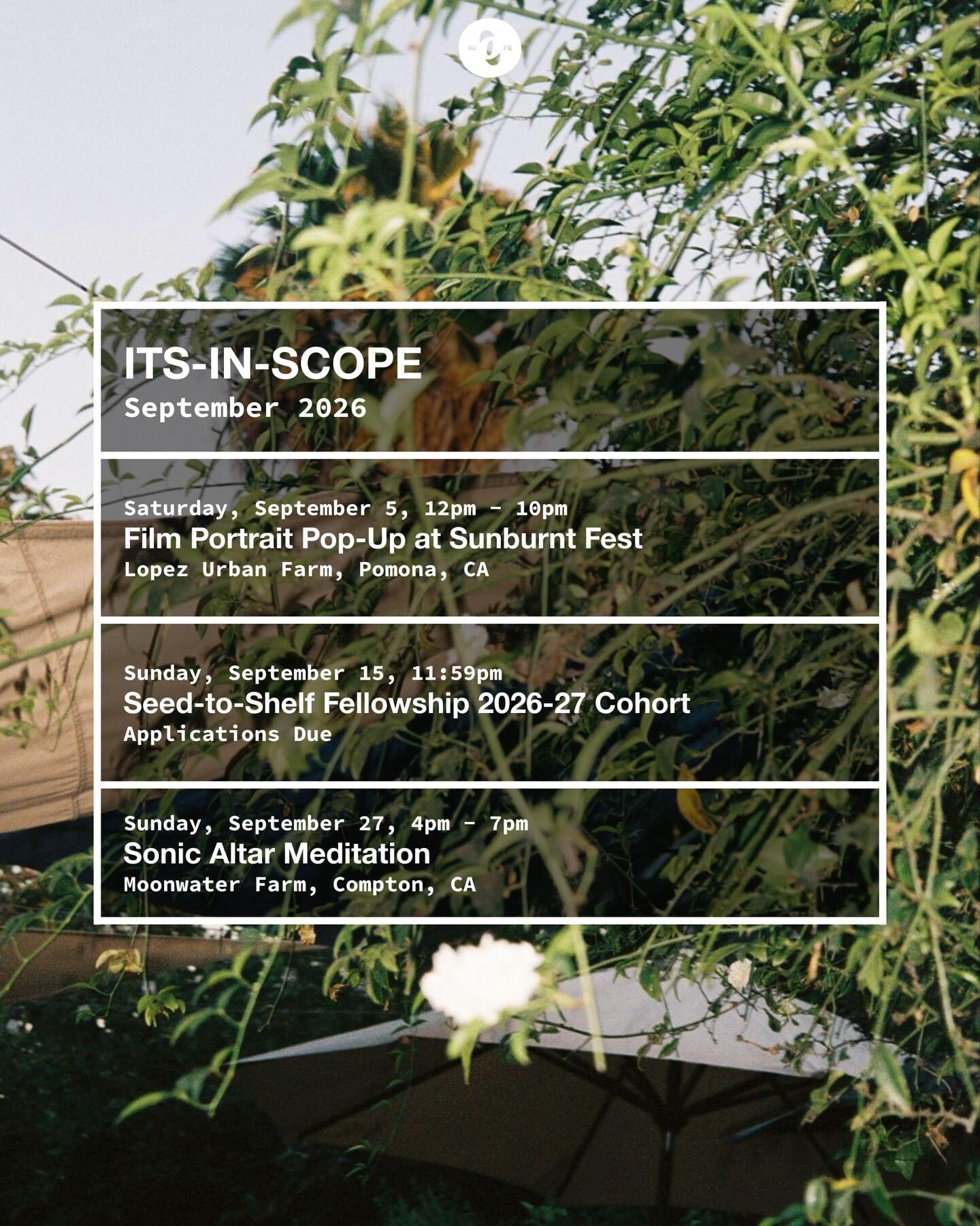 ITS-IN-SCOPE September calendar with Sonic Altar Meditation at Moonwater Farm