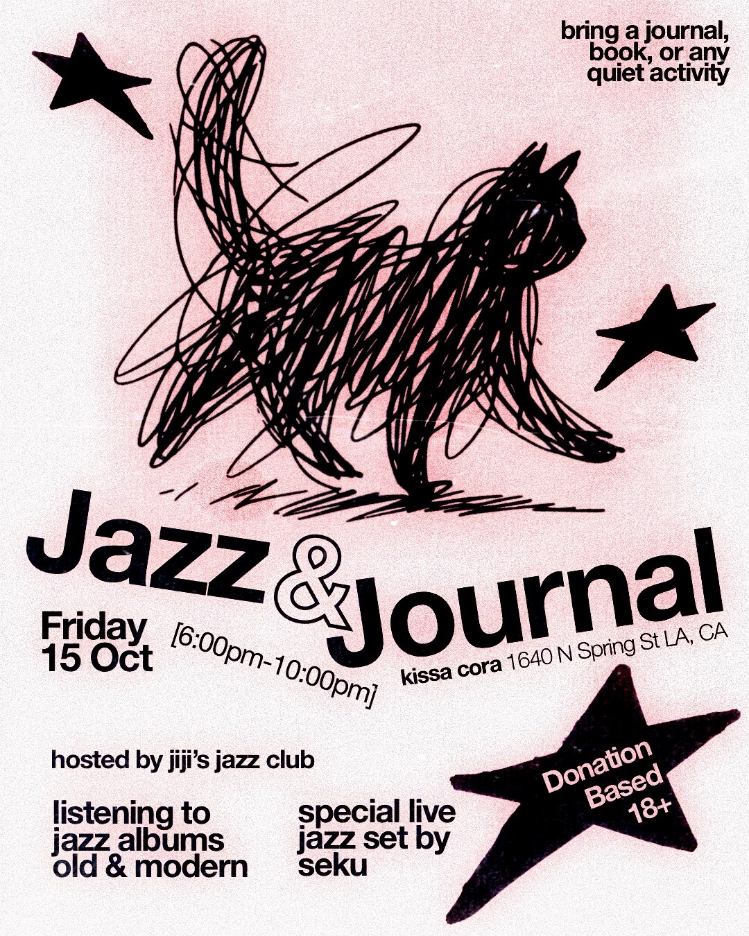 Jiji’s Jazz & Journal flyer featuring Seku at Kissaten Corazon.
