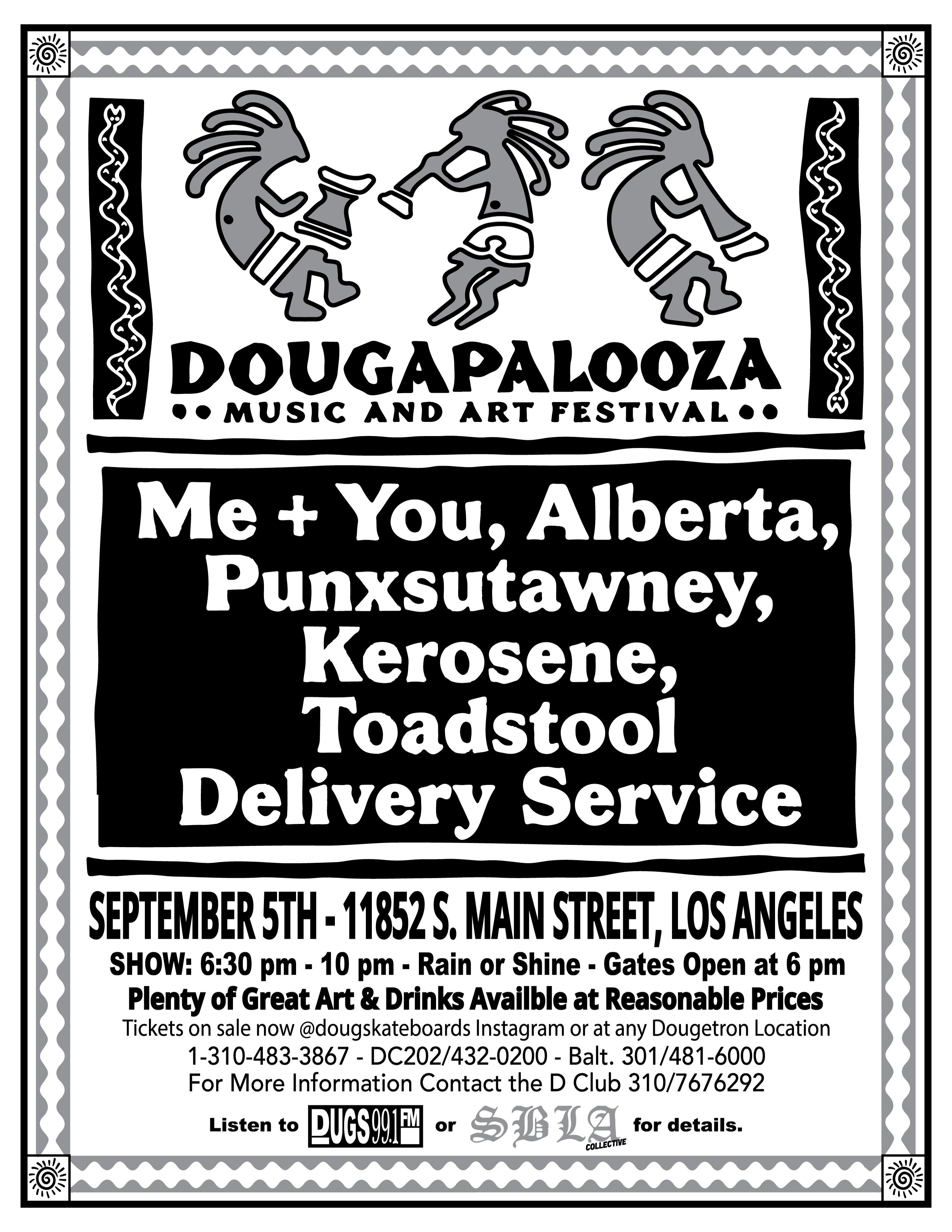 Dougapalooza artist and vendor showcase flyer