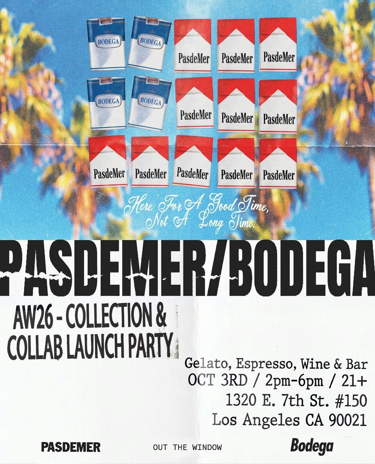 Pas de Mer X Bodega official event flyer