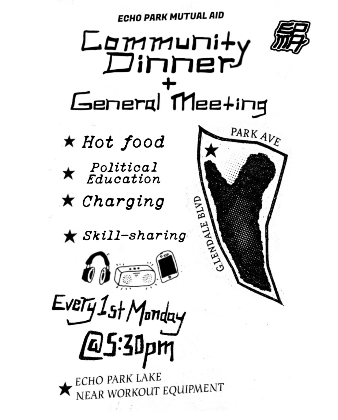 Echo Park Mutual Aid community dinner flyer