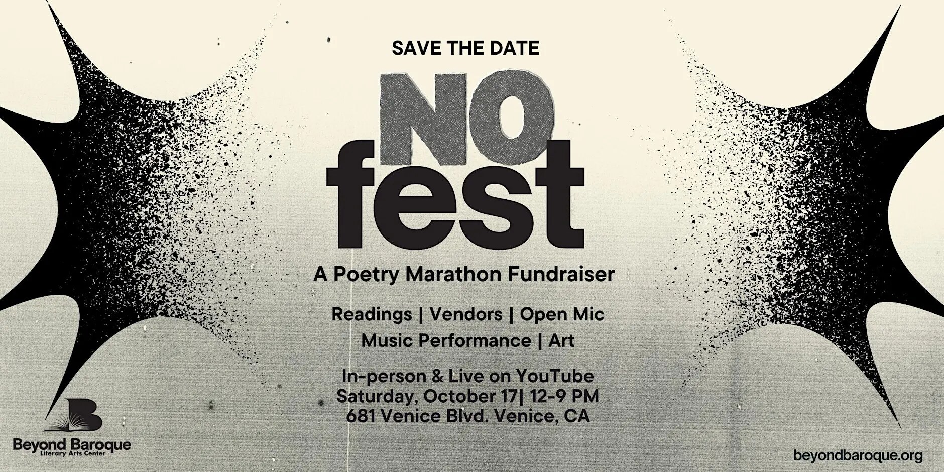 No Fest poetry marathon fundraiser artwork