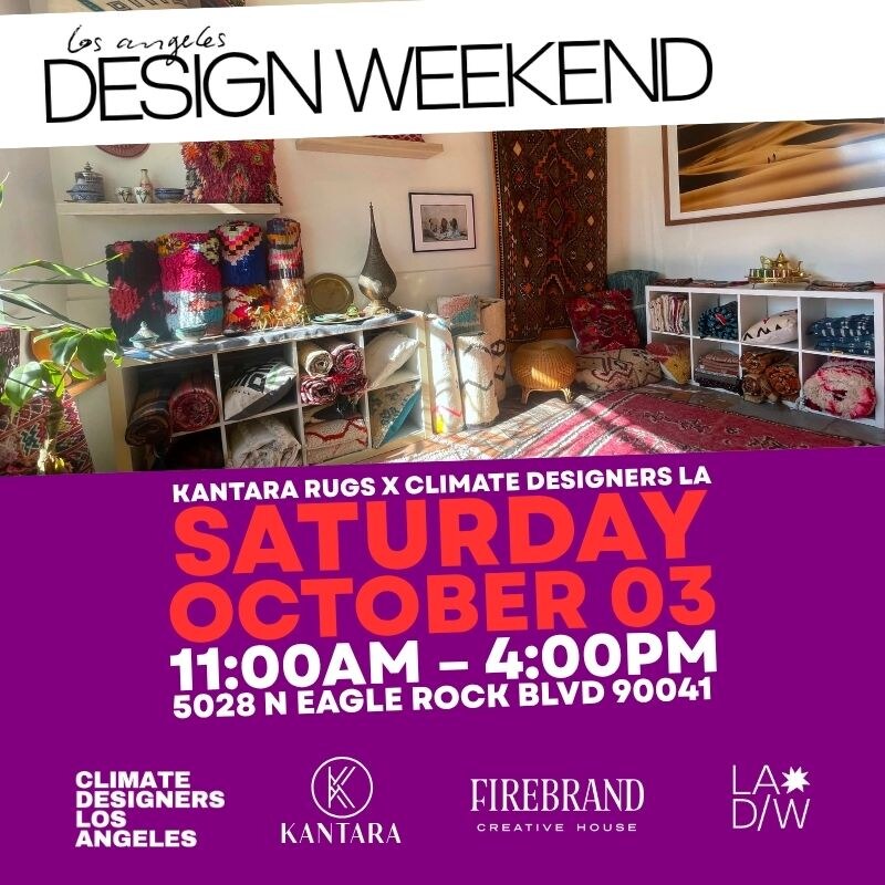Kantara Rugs & Climate Designers LA event flyer