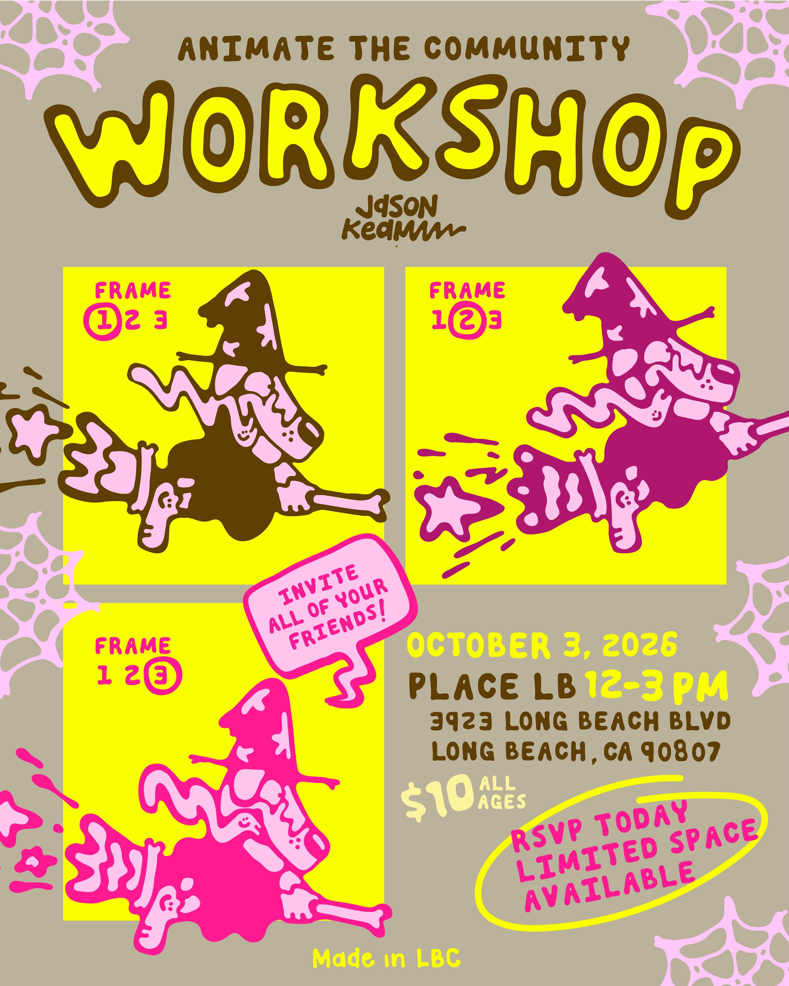 Animate the Community flyer listing October 3 from noon to 3 PM at PLACE LB.
