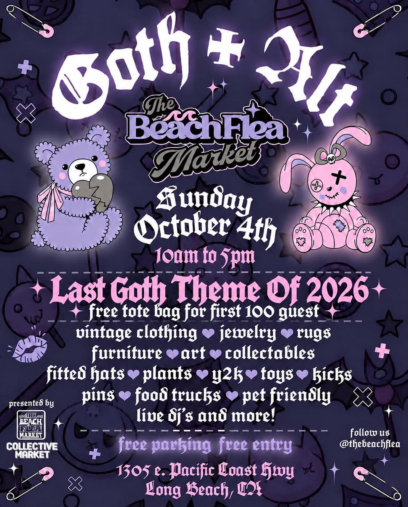 Goth and alternative Beach Flea Market flyer