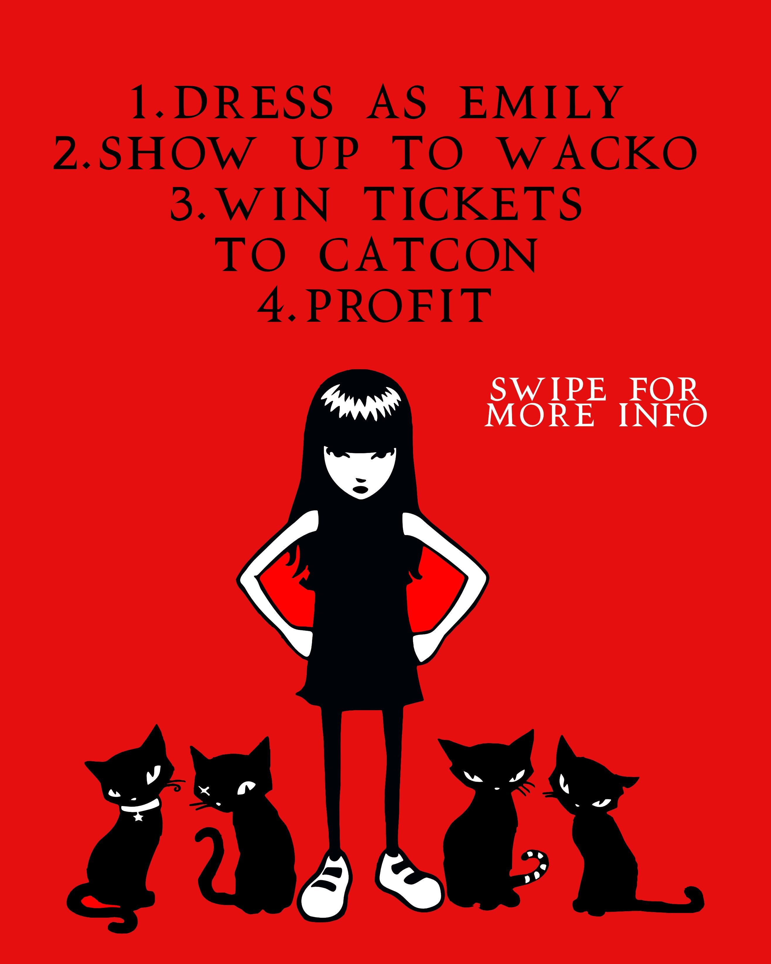 Emily the Strange 25th anniversary book signing flyer