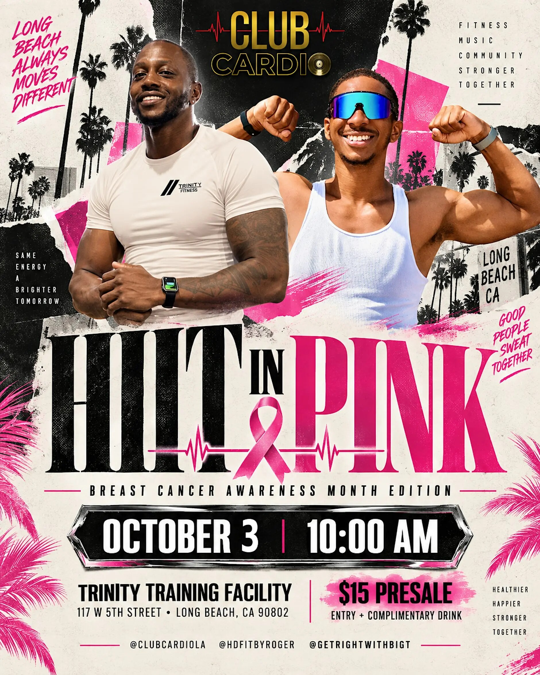 Club Cardio HIIT in Pink workout flyer