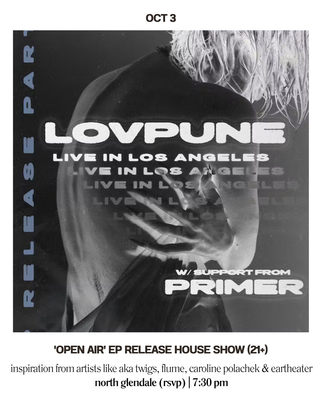 Open Air EP release house-show flyer for North Glendale on October 3.