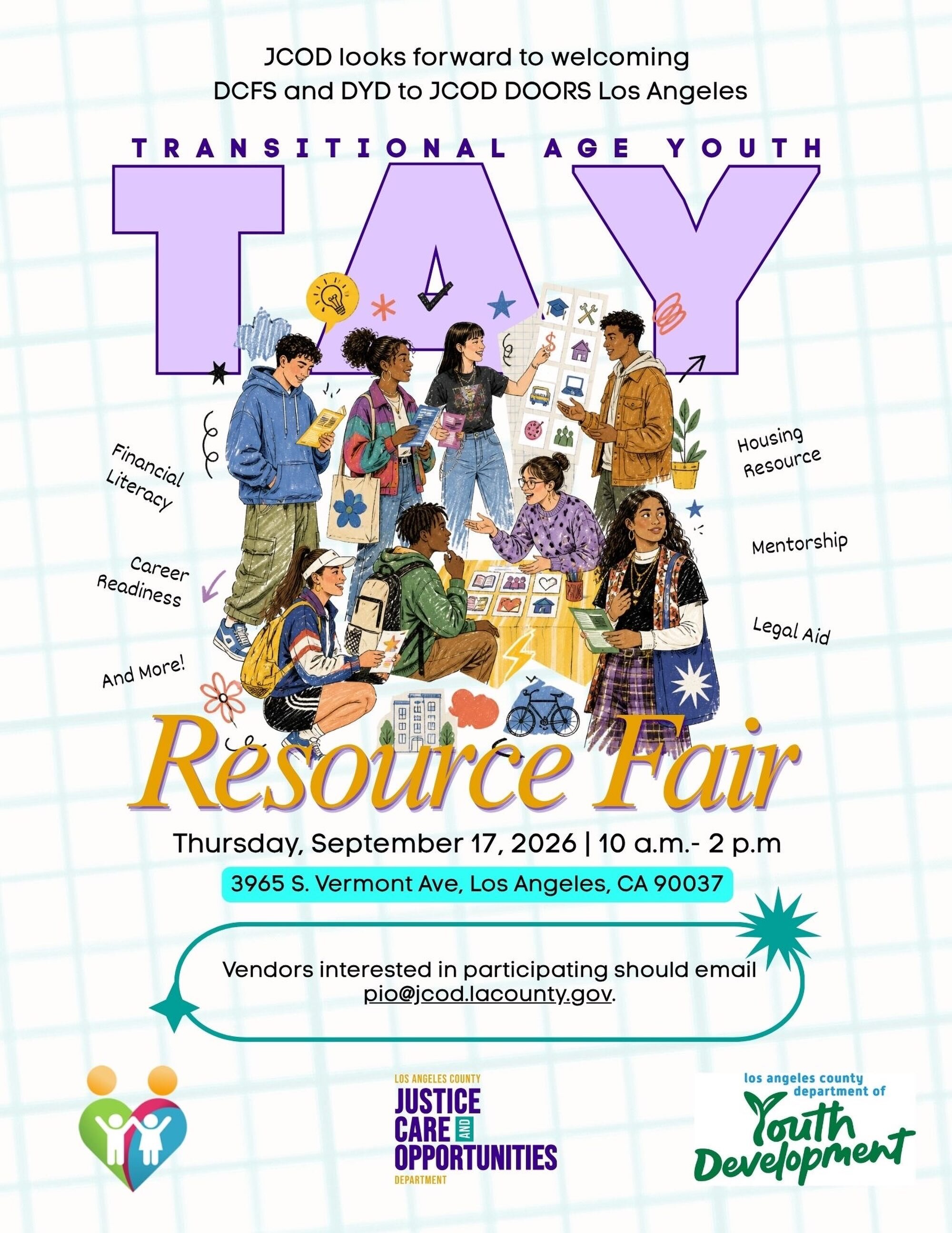 DOORS Transitional Age Youth Resource Fair flyer for September 17 in Los Angeles