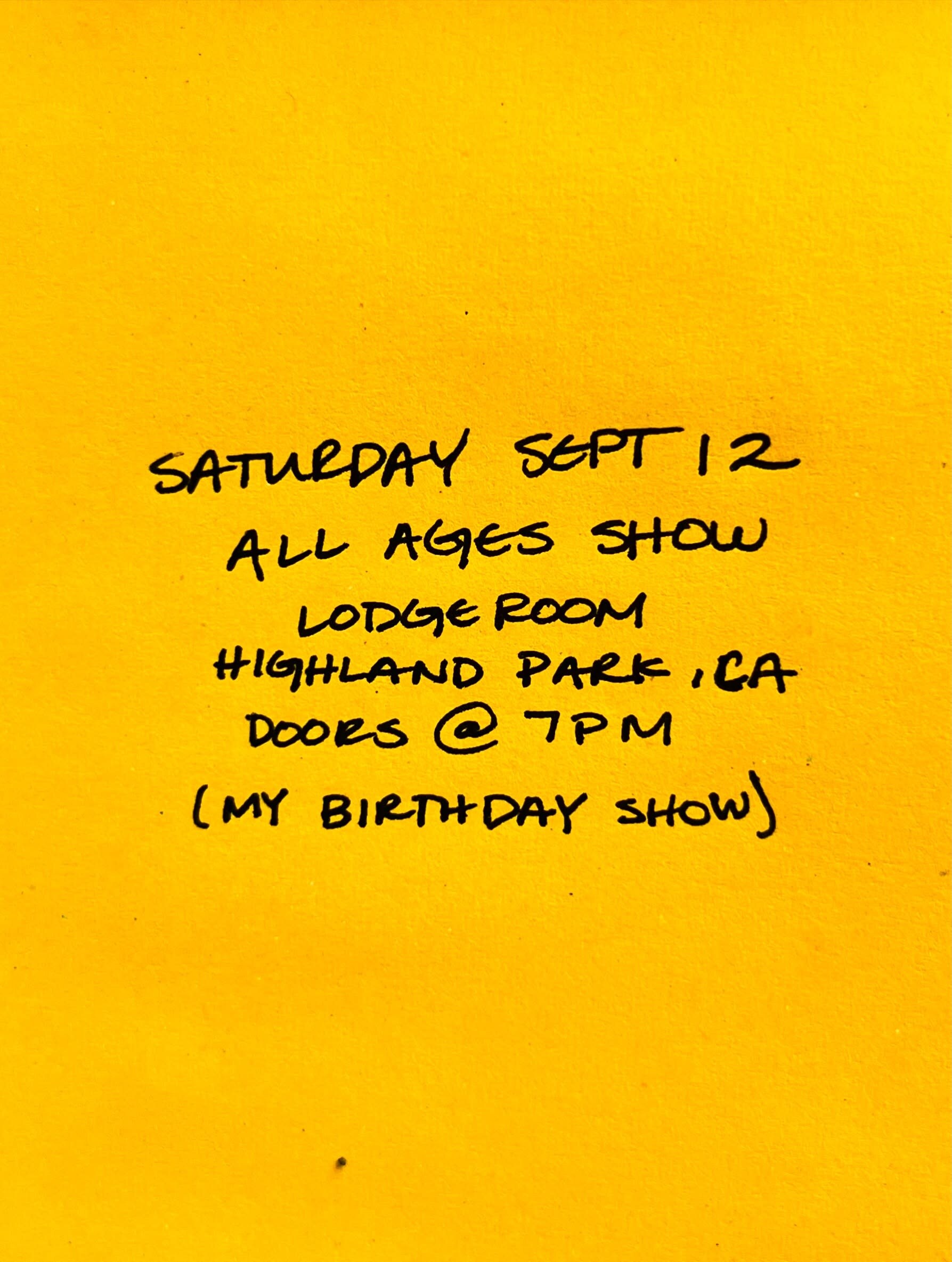 TÍDA with Starmaker flyer for September 12 at Lodge Room