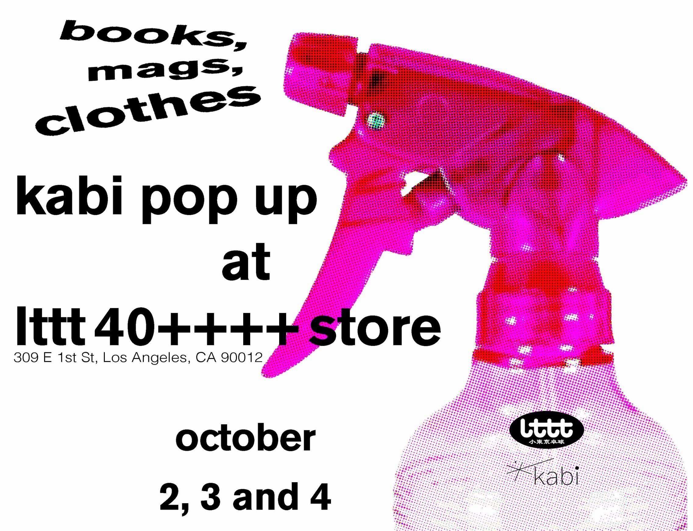 KABI pop-up flyer listing books, magazines and clothing at LTTT 40++++