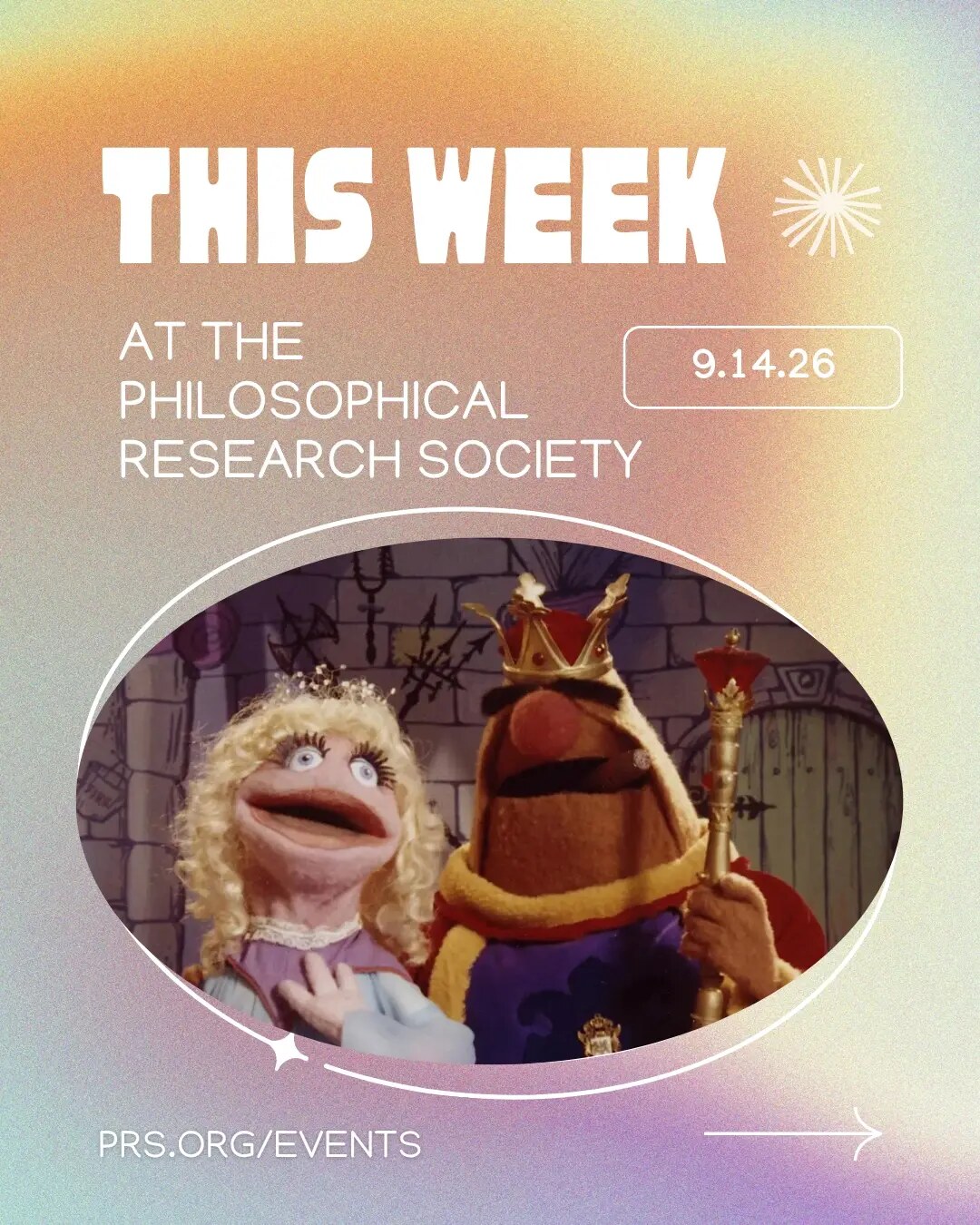 Philosophical Research Society weekly events graphic used for the Manly Hall Reading Group series.