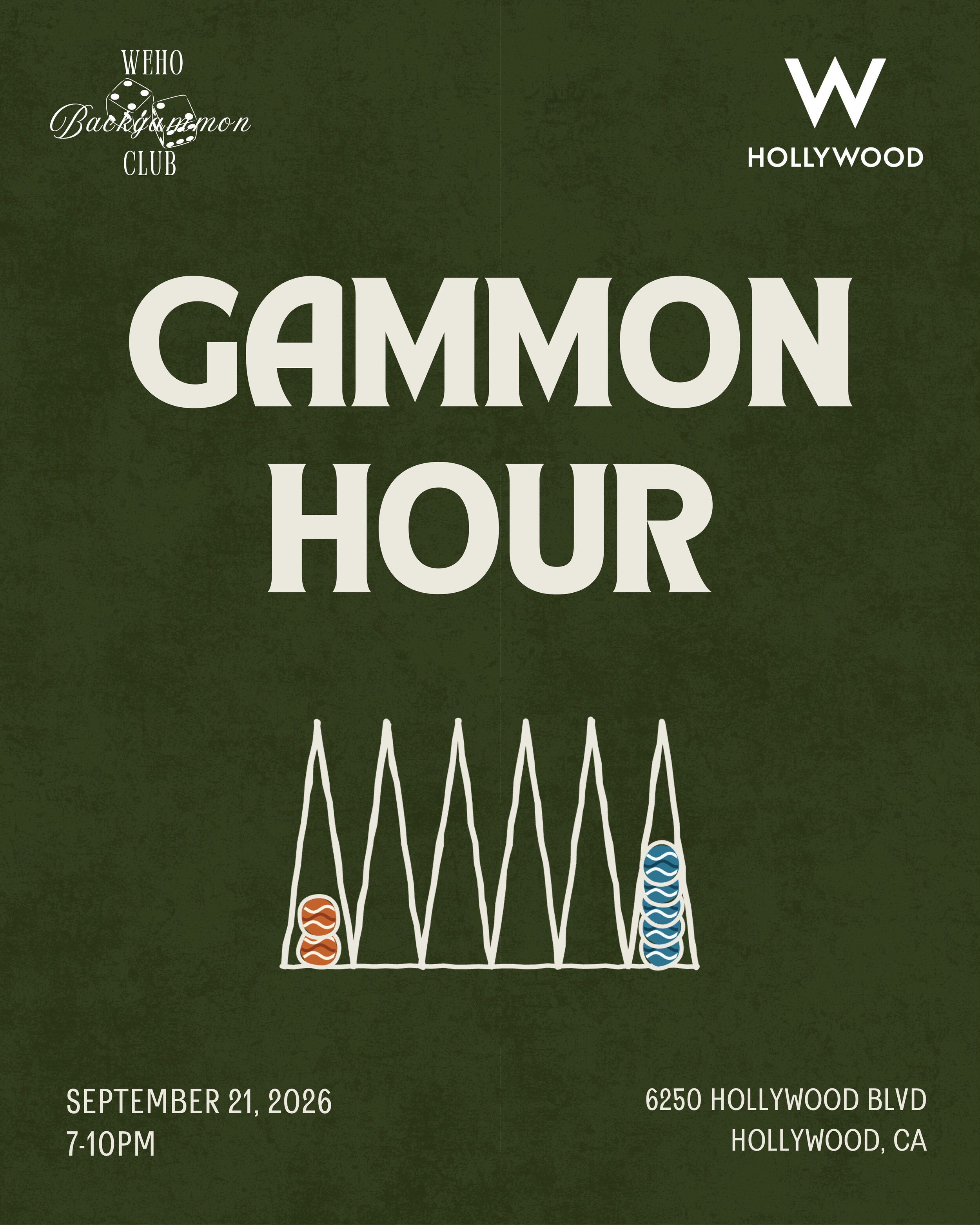 GAMMON HOUR flyer for W Hollywood on September 21, 2026
