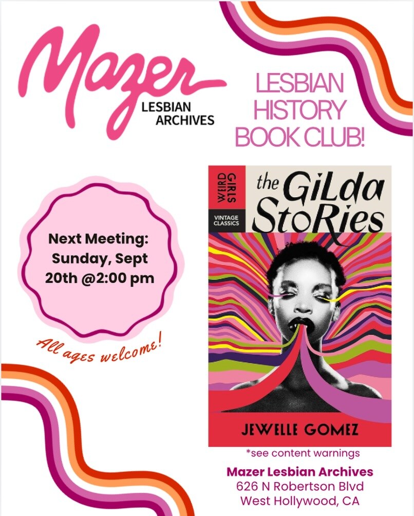 Mazer Lesbian History Book Club flyer for The Gilda Stories