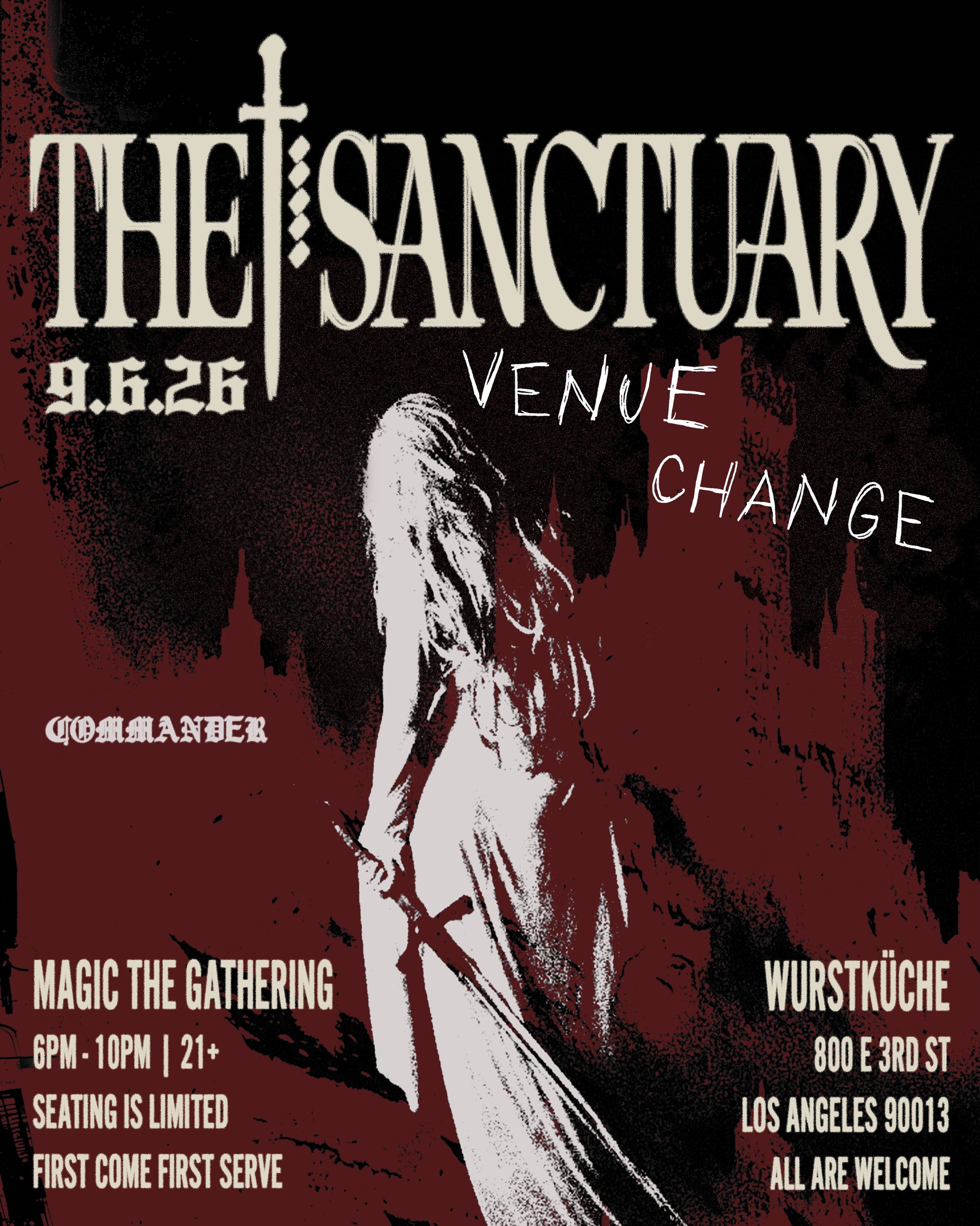 The Sanctuary Magic the Gathering social flyer