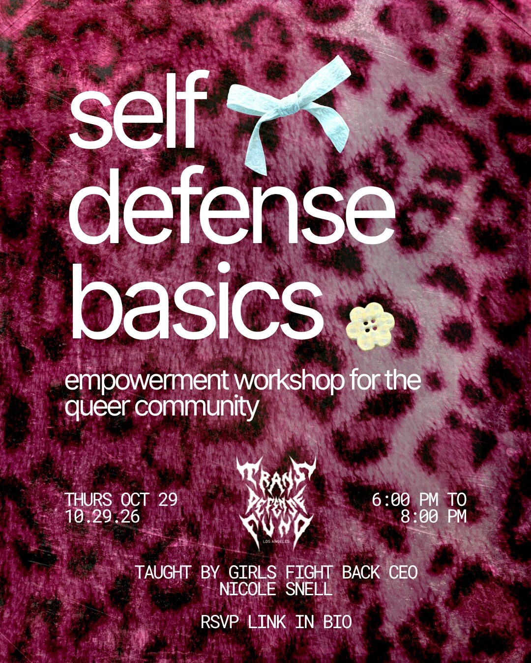 Self Defense Basics empowerment workshop flyer for the queer community