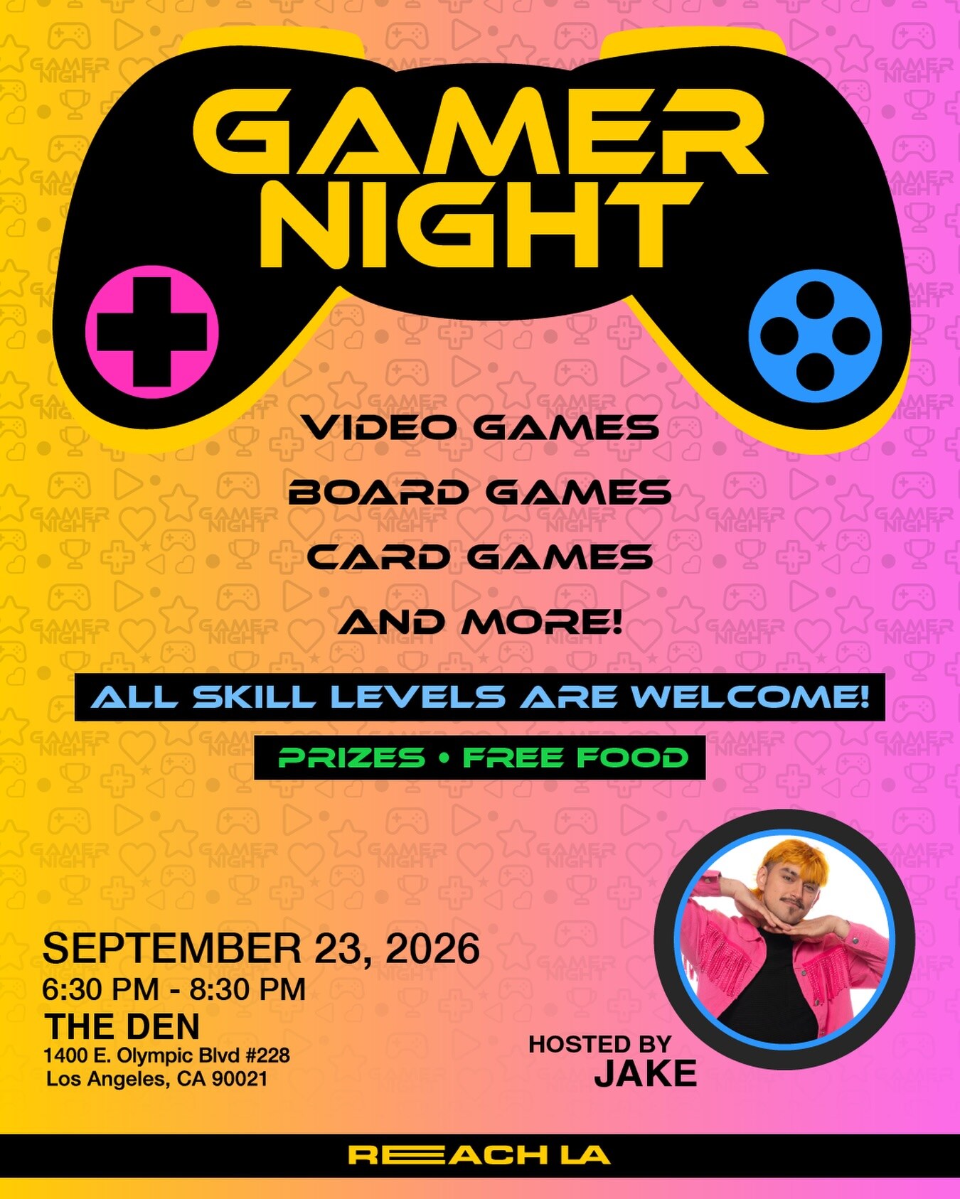 REACH LA Gamer Night September 23 flyer