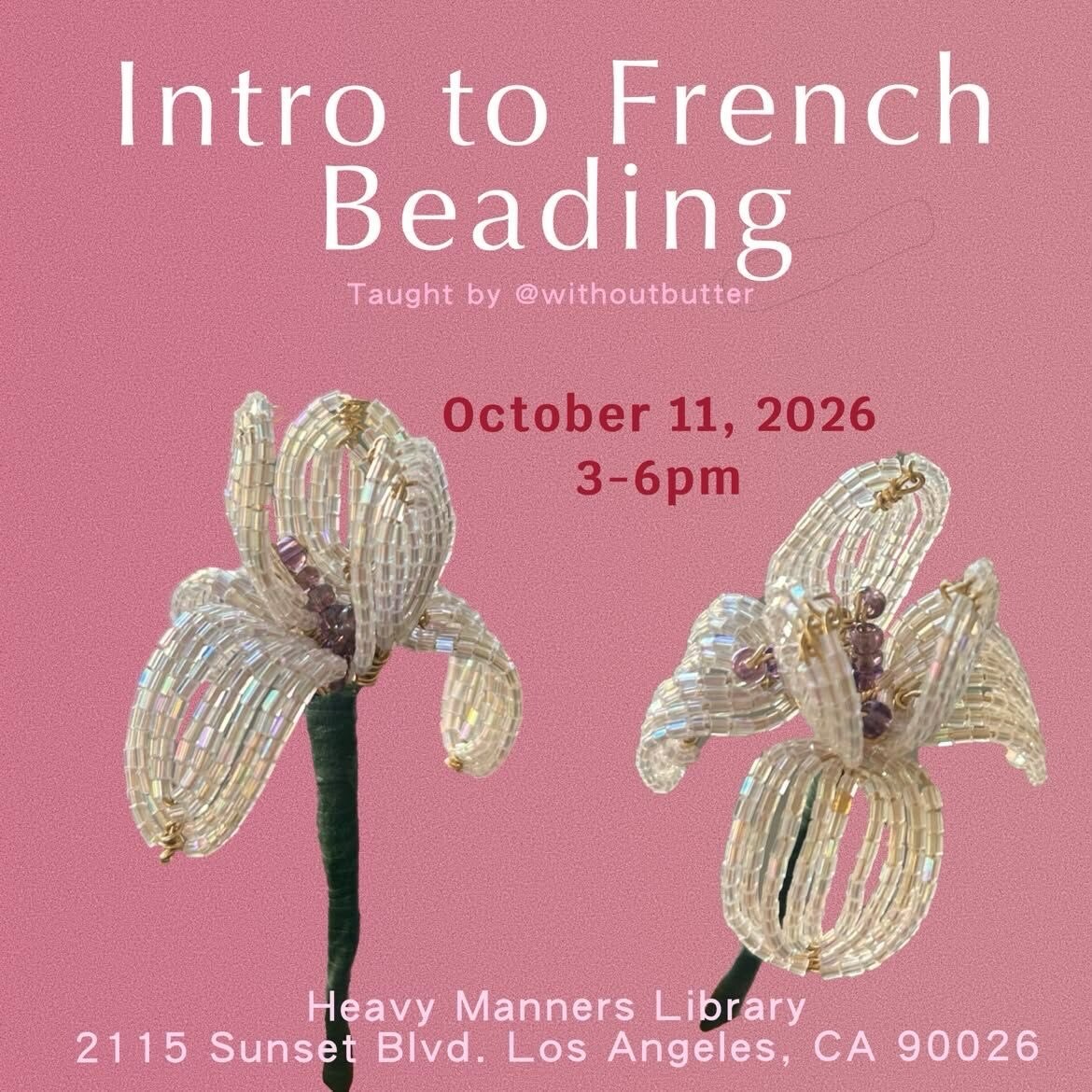 Intro to French Beading workshop flyer