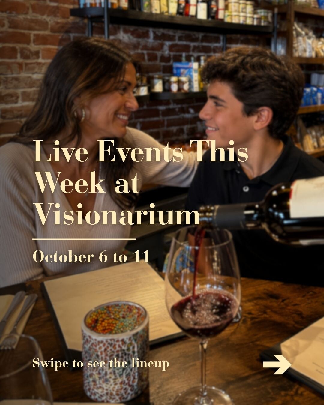 Visionarium live events lineup for October 6–11