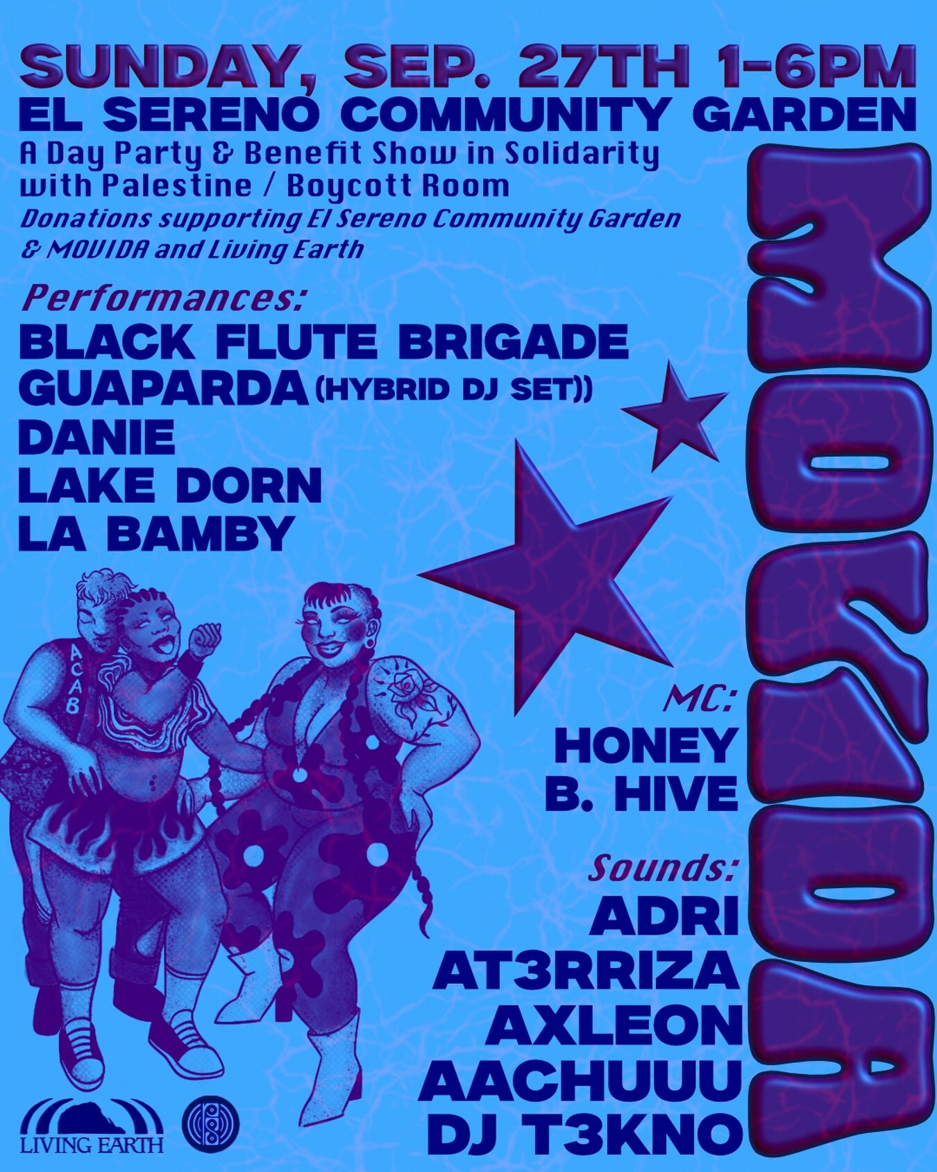 MOVIDA day party and benefit flyer