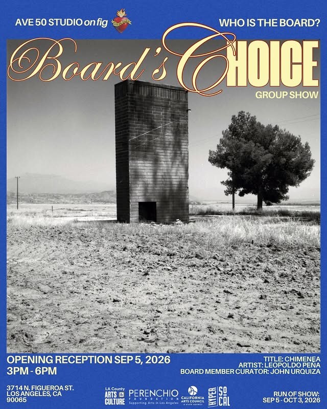 Board’s Choice group exhibition flyer at Avenue 50 Studio