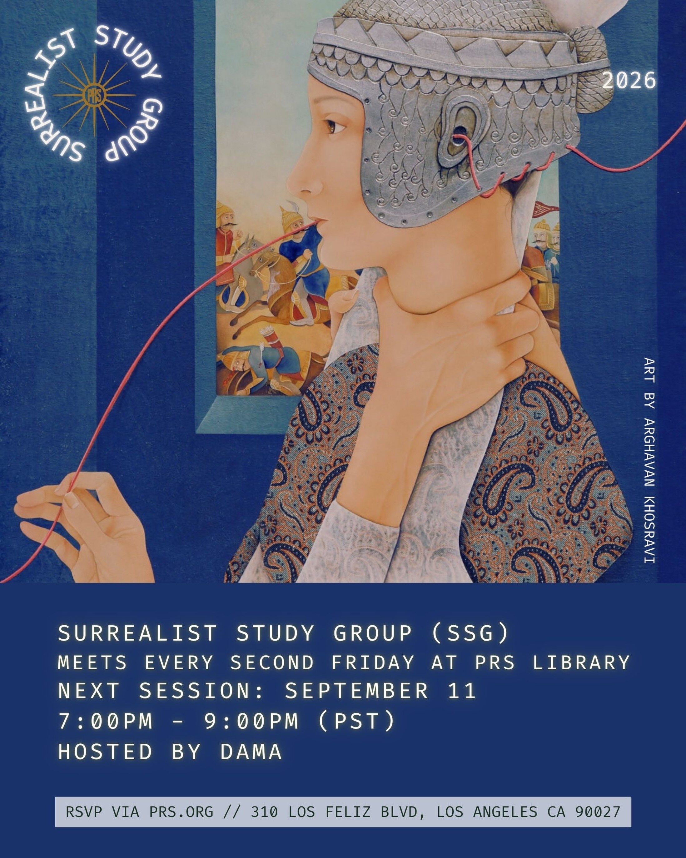 Surrealist Study Group flyer for September 11 at the Philosophical Research Society library