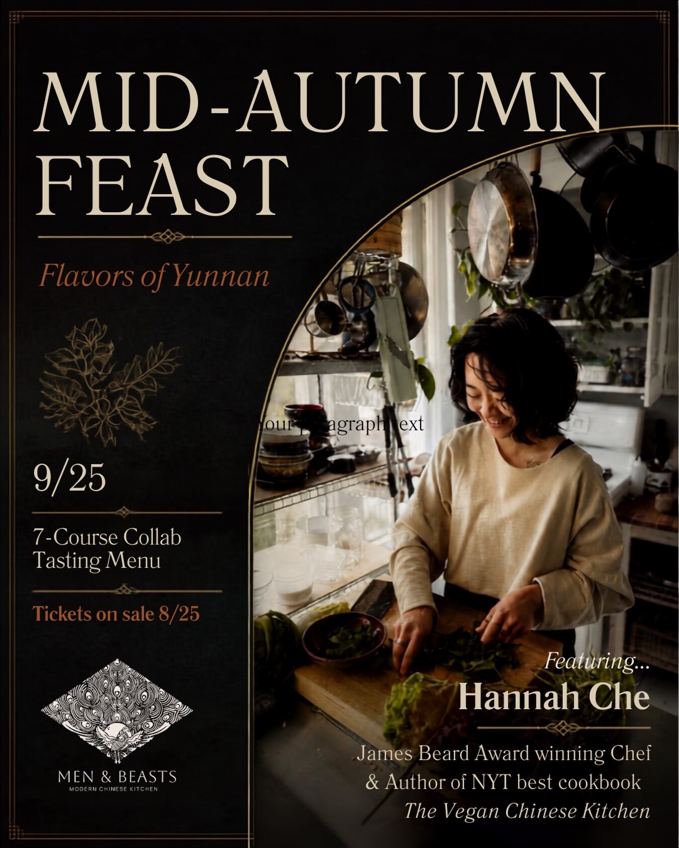 Mid-Autumn Feast seven-course collaboration flyer from Men & Beasts and Hannah Che
