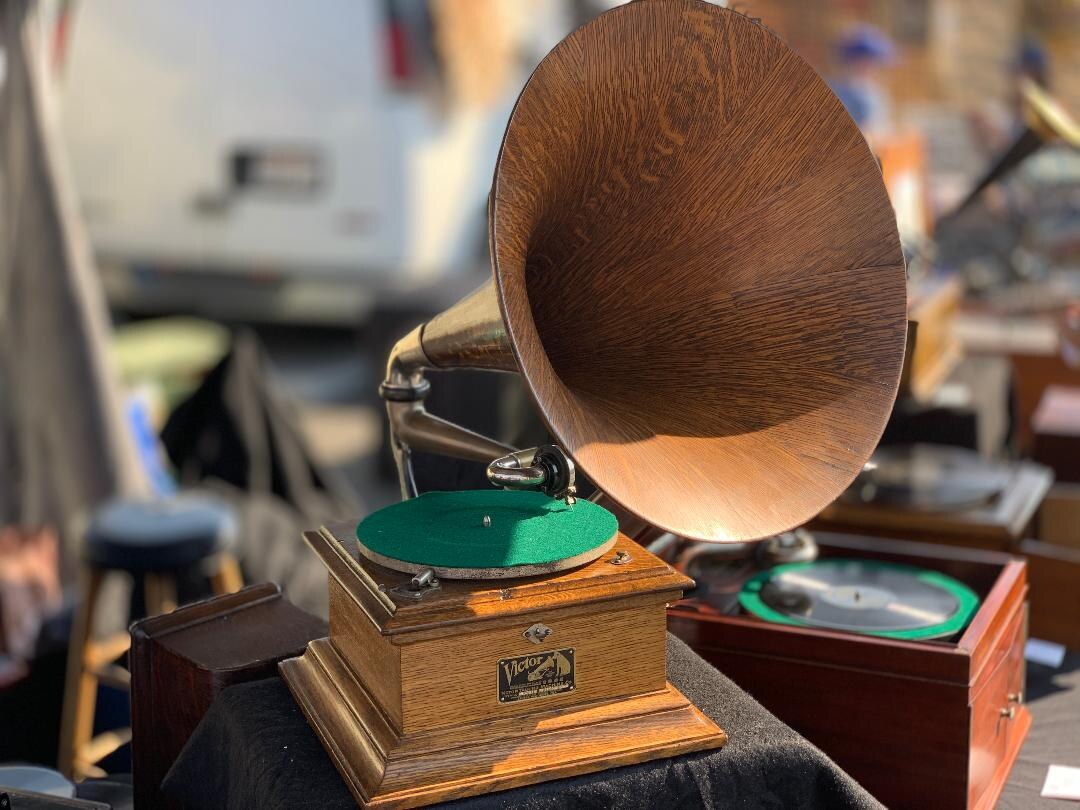Vintage phonograph for sale at the Rose Bowl Flea Market