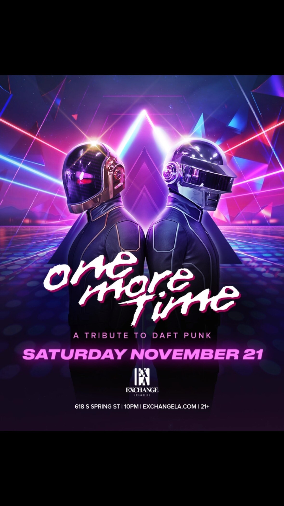 One More Time Daft Punk tribute party flyer for November 21 at Exchange LA