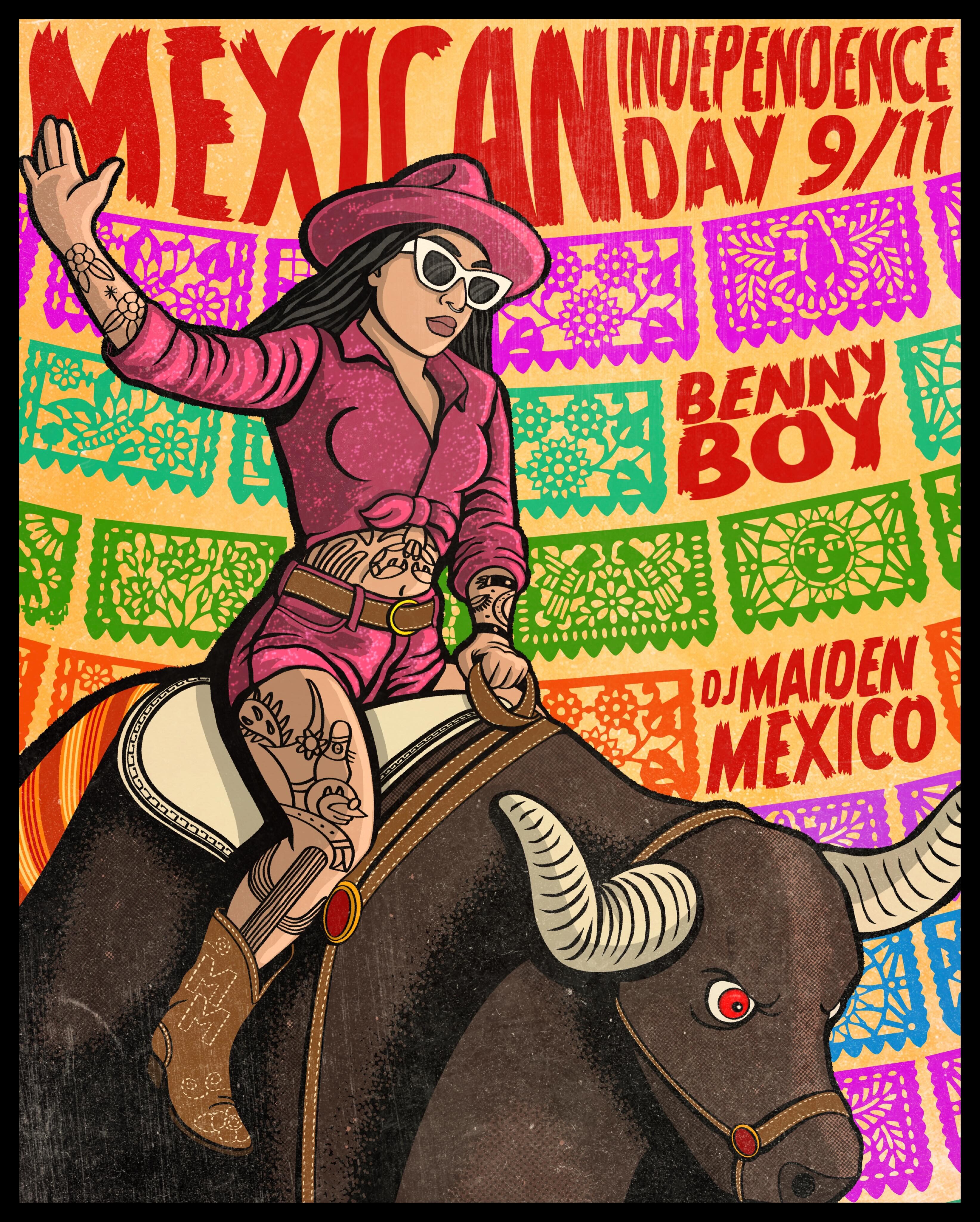 Mexican Independence Day celebration artwork for Benny Boy Brewing on September 11